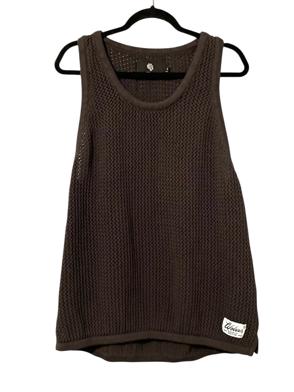 Darc Sport Wolves Bodybuilding Club Crochet Knit Cotton Sweater Muscle Tank Top